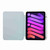 iPad mini 7 (2024) / mini 6 (2021) Carbon Fiber Clear Acrylic 3-Fold Leather Tablet Case - Blue