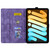 iPad mini 7 (2024) / mini 6 (2021) Cartoon Sakura Cat Embossed Smart Leather Tablet Case - Purple