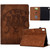 iPad mini 7 (2024) / mini 6 (2021) Cats Embossed Leather Smart Tablet Case - Brown