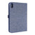 iPad mini 7 (2024) / mini 6 (2021) Cloth Teature Leather Tablet Case with Holder & Card Slot - Blue