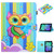 iPad mini 7 (2024) / mini 6 (2021) Coloured Drawing Horizontal Flip Leather Tablet Case with Holder & Card Slot & Sleep / Wake-up Function - Rainbow Owl