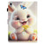 iPad mini 7 (2024) / mini 6 (2021) Coloured Drawing Stitching Smart Leather Tablet Case - Rabbit
