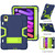 iPad mini 7 (2024) / mini 6 (2021) Contrast Color Robot Shockproof Silicone + PC Protective Tablet Case with Holder & Pen Slot - Navy Blue Mint Green