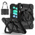 iPad mini 7 (2024) / mini 6 (2021) Contrast Color Robot Silicone Hybrid PC Tablet Case - Black