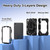 iPad mini 7 (2024) / mini 6 (2021) Contrast Color Robot Silicone Hybrid PC Tablet Case - Black