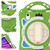 iPad mini 7 (2024) / mini 6 (2021) Cute Cat King Kids Shockproof Silicone Tablet Case with Holder & Shoulder Strap & Handle - Green