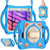 iPad mini 7 (2024) / mini 6 (2021) Cute Cat King Kids Shockproof Silicone Tablet Case with Holder & Shoulder Strap & Handle - Light Blue