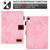 iPad mini 7 (2024) / mini 6 (2021) Fabric Contrast Color Smart Leather Tablet Case - Pink