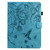 iPad mini 7 (2024) / mini 6 (2021) Flowers and Bird Embossed Smart Leather Tablet Case - Light Blue