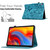 iPad mini 7 (2024) / mini 6 (2021) Flowers and Bird Embossed Smart Leather Tablet Case - Light Blue