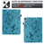 iPad mini 7 (2024) / mini 6 (2021) Flowers and Bird Embossed Smart Leather Tablet Case - Light Blue