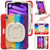 iPad mini 7 (2024) / mini 6 (2021) Heavy Duty Silicone Hybrid PC Tablet Case with Holder & Shoulder Strap - Colorful Red