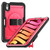 iPad mini 7 (2024) / mini 6 (2021) Honeycomb Hand Grip Turntable Stand Tablet Case - Rose Red