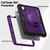 iPad mini 7 (2024) / mini 6 (2021) Honeycomb Hybrid Tablet Case with Handle Holder & Strap - Purple