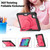 iPad mini 7 (2024) / mini 6 (2021) Honeycomb Hybrid Tablet Case with Handle Holder & Strap - Rose Red
