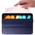 iPad mini 7 (2024) / mini 6 (2021) Honeycomb TPU Leather Tablet Case with 3-Folding Holder - Dark Blue