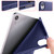 iPad mini 7 (2024) / mini 6 (2021) Honeycomb TPU Leather Tablet Case with 3-Folding Holder - Dark Blue