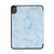 iPad mini 7 (2024) / mini 6 (2021) Marble Texture Smart Leather Tablet Case with 3-Folding Holder & Pen Slot - Blue