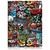 iPad mini 7 (2024) / mini 6 (2021) Painted Pattern Voltage Horizontal Flip PU Leather Tablet Case with Rotating Holder & Pen Slot & Sleep / Wake-up Function - Graffiti
