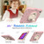 iPad mini 7 (2024) / mini 6 (2021) PC Hybrid Silicone Tablet Case with Holder & Hand Strap & Shoulder Strap - Rose Gold