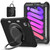 iPad mini 7 (2024) / mini 6 (2021) Rotation Handle Holder Silicone Hybrid PC Tablet Case - Black