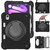 iPad mini 7 (2024) / mini 6 (2021) Rotation Handle Holder Silicone Hybrid PC Tablet Case - Black