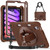 iPad mini 7 (2024) / mini 6 (2021) Rotation Holder Silicone Hybrid PC Tablet Case - Chocolate