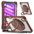 iPad mini 7 (2024) / mini 6 (2021) Rotation Ring Handle TPU Hybrid Clear PC Tablet Case - Chocolate