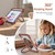 iPad mini 7 (2024) / mini 6 (2021) Rotation Ring Handle TPU Hybrid Clear PC Tablet Case - Chocolate