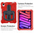 iPad mini 7 (2024) / mini 6 (2021) Shield 360 Rotation Handle EVA Shockproof PC Tablet Case - Red Black