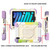 iPad mini 7 (2024) / mini 6 (2021) Shockproof PC + Silicone Combination Tablet Case with Holder & Hand Strap & Shoulder Strap - Colorful Beige