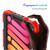iPad mini 7 (2024) / mini 6 (2021) Shockproof Silicone + PC Protective Tablet Case with Holder & Shoulder Strap & Pen Slot - Black + Red
