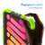 iPad mini 7 (2024) / mini 6 (2021) Shockproof Silicone + PC Protective Tablet Case with Holder & Shoulder Strap & Pen Slot - Black + Yellow Green