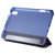 iPad mini 7 (2024) / mini 6 (2021) TPU Transparent Back Cover Horizontal Flip Leather Tablet Case with Three-folding Holder & Pen Slot - Navy Blue