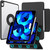 iPad mini 7 (2024) / mini 6 (2021) Tri-fold Magnetic Rotating Smart Leather Tablet Case - Black
