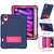 iPad mini 7 (2024) / mini 6 (2021) Contrast Color Robot Shockproof Silicone + PC Tablet Case - Navy Blue Rose