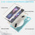 iPad Pro 12.9 2022 / 2021 Rotatable Holder Silicone Hybrid PC Tablet Case with Shoulder Strap - Ice Blue