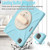 iPad Pro 12.9 2022 / 2021 Rotatable Holder Silicone Hybrid PC Tablet Case with Shoulder Strap - Ice Blue