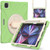 iPad Pro 12.9 2022 / 2021 Rotatable Holder Silicone Hybrid PC Tablet Case with Shoulder Strap - Matcha Green