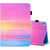 iPad 10.2 / iPad Air 10.5 2019 Sewing Thread Horizontal Painted Flat Leather Case with Pen Cover & Anti Skid Strip & Card Slot & Holder & Sleep / Wake-up Function - Sunrise