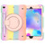 iPad 10.2 2019/10.2 2020/10.2 2021 Silicone + PC Full Body Protection Tablet Case With Holder & Strap - Colorful Rose Gold