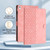 iPad 10.2 2021 / 2020 / 10.5 2019 Honeycomb Embossed Leather Smart Tablet Case - Pink
