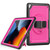 iPad 10.2 2021 / 2020 / 10.5 2019 Honeycomb Hand Grip Turntable Stand Tablet Case - Rose Red