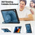 iPad 10.2 2021 / 2020 / 10.5 2019 Honeycomb Hybrid Tablet Case with Handle Holder & Strap - Navy Blue