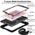 iPad 10.2 2021 / 2020 / 2019 360 Degree Rotation Contrast Color Shockproof Silicone + PC Case with Holder & Hand Grip Strap & Shoulder Strap  - Black