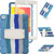 iPad 10.2 2021 / 2020 / 2019 3-Layer Protection Screen Frame + PC + Silicone Shockproof Combination Case with Holder - Colorful Blue