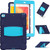 iPad 10.2 2021 / 2020 / 2019 3-Layer Protection Screen Frame + PC + Silicone Shockproof Combination Case with Holder - NavyBlue+Blue iPad 10.2 2021 / 2020 / 2019 3-Layer Protection Screen Frame + PC + Silicone Shockproof Combination Case with Holder - NavyBlue+Blue