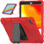 iPad 10.2 2021 / 2020 / 2019 3-Layer Protection Screen Frame + PC + Silicone Shockproof Combination Case with Holder - Red+Black