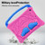 iPad 10.2 2021 / 2020 / 2019 Boxing Series Kickstand EVA Shockproof Tablet Case with Shoulder Strap - Rose Red Blue