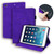 iPad 10.2 2021 / 2020 / 2019 Calf Pattern Double Folding Design Embossed Leather Case with Holder & Card Slots & Pen Slot & Elastic Band - Purple
